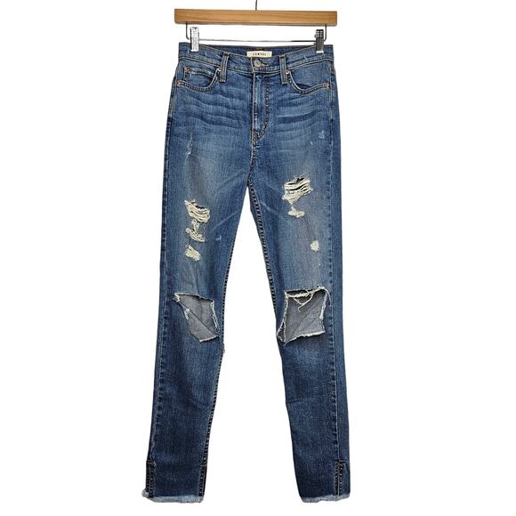 Comune Women's Destroyed Skinny Jeans Size 25 Distressed Mid Rise Boho Trendy - Picture 1 of 7
